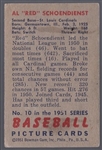1951 Bowman Baseball- #10 Red Schoendienst, Cardinals
