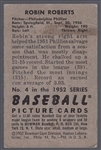 1952 Bowman Bb- #4 Robin Roberts, Phillies