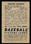 1952 Bowman Bb- #5 Minnie Minoso RC, White Sox