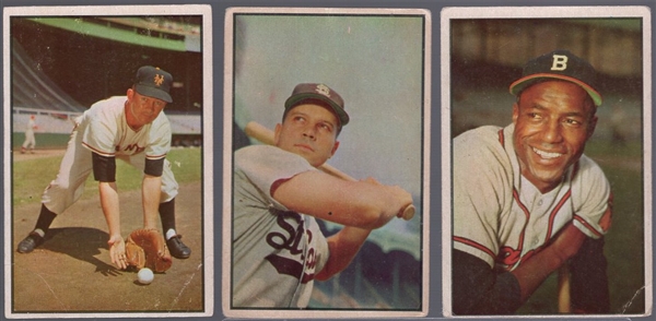 1953 Bowman Bb Color- 3 Diff