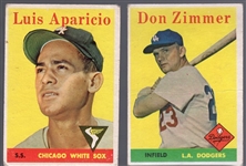 1958 Topps Bb- 2 Diff Yellow Team Variations