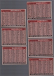 1958 Topps Bb- #377 Milwaukee Braves- 7 Team Cards- all with alphabetical backs