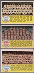1958 Topps Bb- 3 Diff Team Cards- Numerical Checklist Backs- Variation