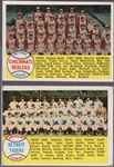 1958 Topps Bb- 2 Diff Team Cards- Numerical Checklist backs variation