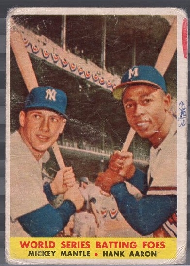 1958 Topps Bb - #418 Mantle/Aaron