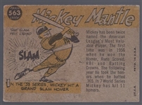 1960 Topps Bb- #563 Mickey Mantle All Star -Hi#