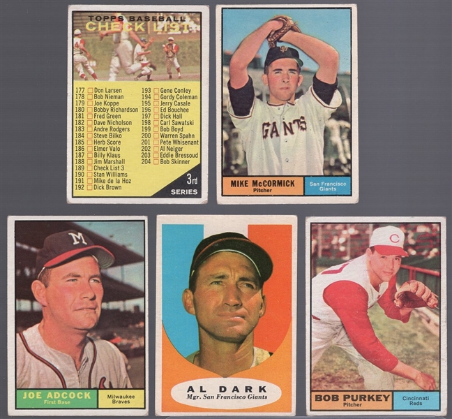 1961 Topps Baseball- 50 Asst