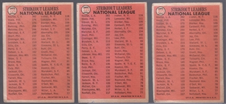 1966 Topps Bb- #225 NL Strikeout Leaders- Koufax/ Veale/ Gibson- 3 Cards