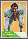 1960 Fleer Football- #62 Dick Chorovich, Chargers- Print Variation