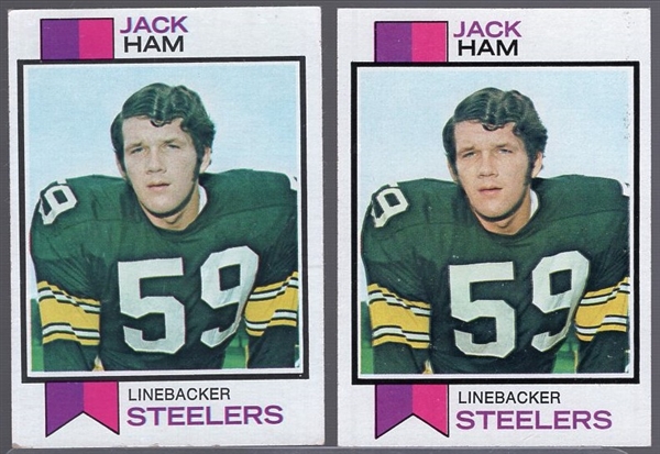 1973 Topps Football- #115 Jack Ham, Steelers RC- 2 Cards