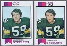 1973 Topps Football- #115 Jack Ham, Steelers RC- 2 Cards