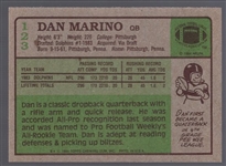 1984 Topps Football- #123 Dan Marino RC