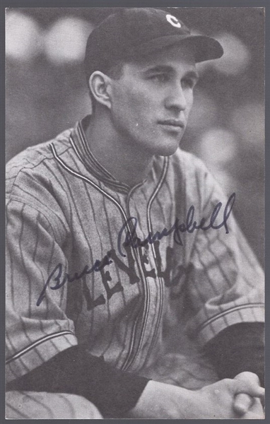 Autographed 1973 TCMA “The 1930’s- Six Consecutive Hits” MLB- Bruce Campbell, Indians