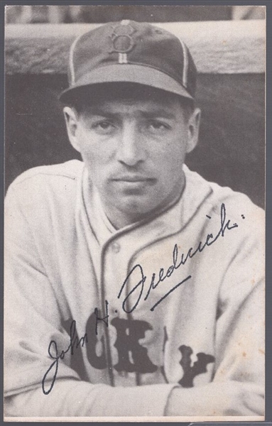 Autographed 1974 TCMA “The 1920’s League Leaders- Doubles” MLB- Johnny Frederick, Dodgers