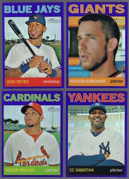 2013 Topps Heritage Bsbl. “Chrome Purple Refractors”- 22 Diff.