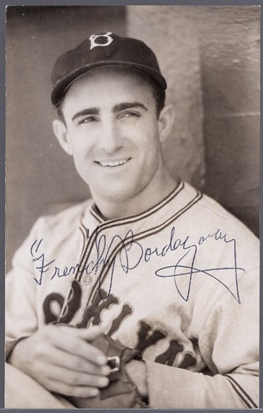 Autographed Frenchy Bordagaray Brooklyn Dodgers MLB B/W Photo Postcard