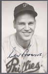 Autographed Earl Browne Philadelphia Phillies MLB B/W Photo Postcard
