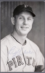 Autographed Bill Brubaker Pittsburgh Pirates MLB B/W Photo Postcard