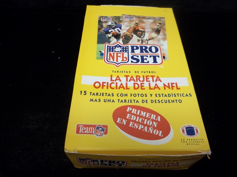 1991 Pro Set Spanish Football- 34 Unopened Foil Packs- In original display box!