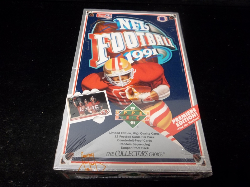 1991 Upper Deck Football- Low Series- One Unopened Wax Box