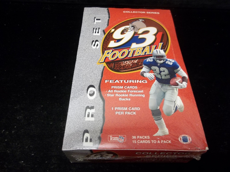 1993 Pro Set Football- One Unopened Wax Box