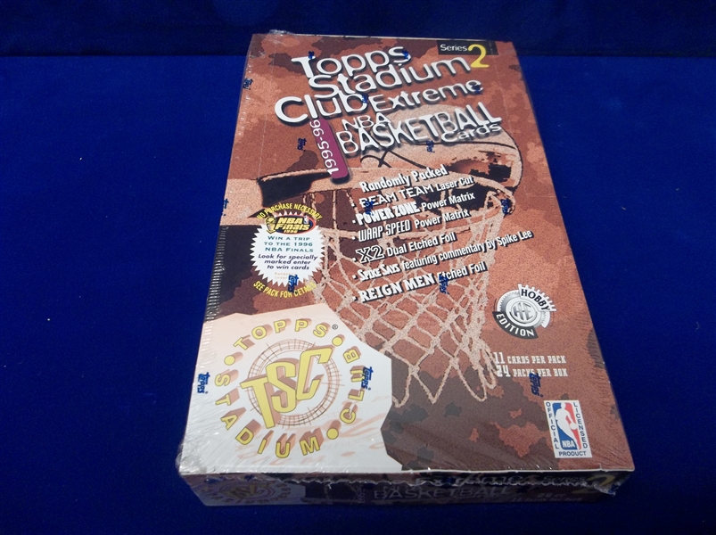 1995-96 Stadium Club Basketball- 1 Unopened Series 2 Hobby Wax Box