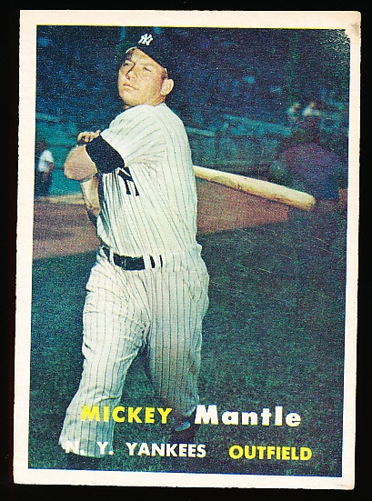 1957 Topps Baseball- #95 Mickey Mantle, Yankees