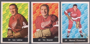 1961-62 Parkhurst Hockey- 3 Diff Red Wings