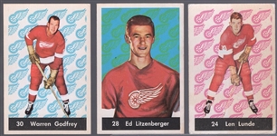 1961-62 Parkhurst Hockey- 3 Diff Red Wings