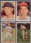 1957 Topps Bb- 4 Diff Semi Hi#’s