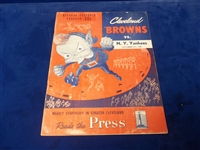 October 5, 1947 New York Yankees @ Cleveland Browns AAFC Program