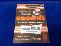 October 29, 1950 Pittsburgh Steelers @ Cleveland Browns NFL Program