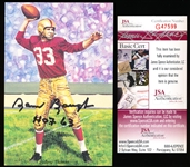 Autographed 1992 Goal Line Art Pro FB HOF Cards #93 Sammy Baugh, Redskins- JSA Certified