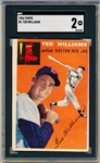 1954 Topps Baseball- #1 Ted Williams, Red Sox- SGC 2 (Good)