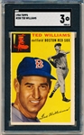 1954 Topps Baseball- #250 Ted Williams, Red Sox- SGC 3 (Vg)