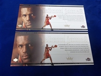 2003-04 Upper Deck LeBron James Box Set “Box Topper” #LJ1- 2 Cards