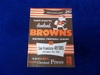 Nov. 12, 1950 San Francisco 49ers @ Cleveland Browns NFL Program