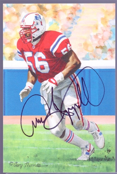 Autographed 2008 Goal Line Art Pro FB HOF Cards #246 Andre Tippett, Patriots- Pro FB HOF Gold Set #69/100!