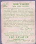 1934 Goudey Bb- #39 Fred Walker, Yankees