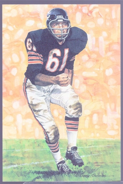 1990 Goal Line Art Football Hall of Fame Cards- #42 Bill George, Bears- 33 Cards