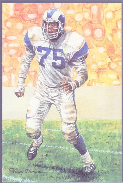 1991 Goal Line Art Football Hall of Fame Cards- #72 Deacon Jones, Rams- 20 Cards