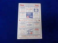1949 Detroit Tigers @ Washington Senators Bsbl. Scorecard
