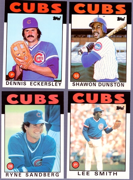 1986 Topps Tiffany/ Tiffany Traded Bsbl.- One Complete Cubs Team Set- 32 Total Cards