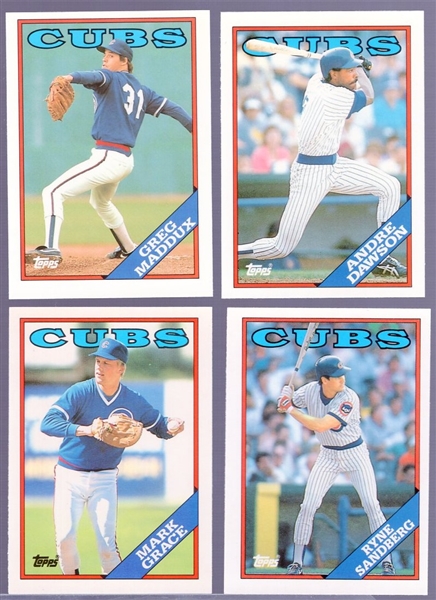 1988 Topps Tiffany/ Tiffany Traded Bsbl.- 1 Complete Chicago Cubs Team Set of Each (40 Total Cards)