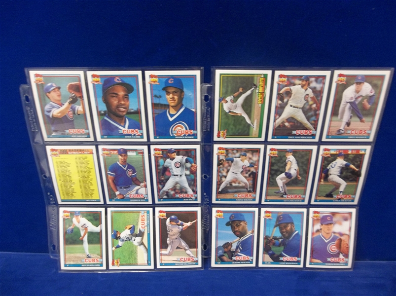 1991 Chicago Cubs MLB/MiLB Team Sets In Pages- 18 Diff.