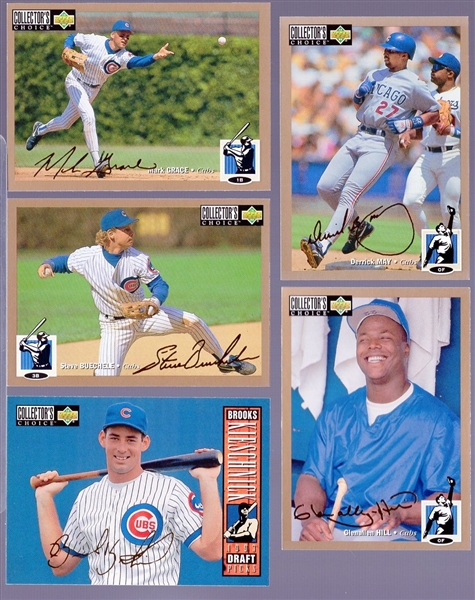 1994 Collector’s Choice Bsbl. “Gold Signature”- 5 Diff. Chicago Cubs