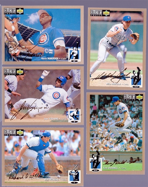 1994 Collector’s Choice Bsbl. “Gold Signature”- 5 Diff. Chicago Cubs