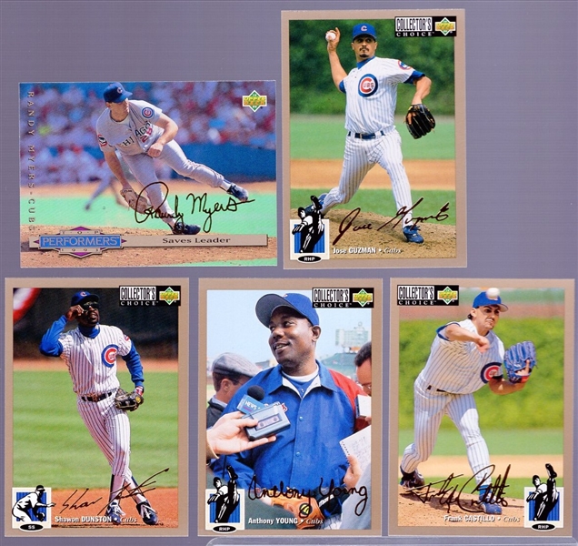 1994 Collector’s Choice Bsbl. “Gold Signature”- 5 Diff. Chicago Cubs
