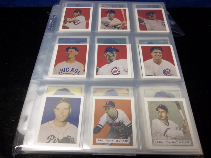 Clean-Up Lot of Chicago Cubs/ Chicago Federals Reprint and Throwback Cards in Pages- 198 Cards