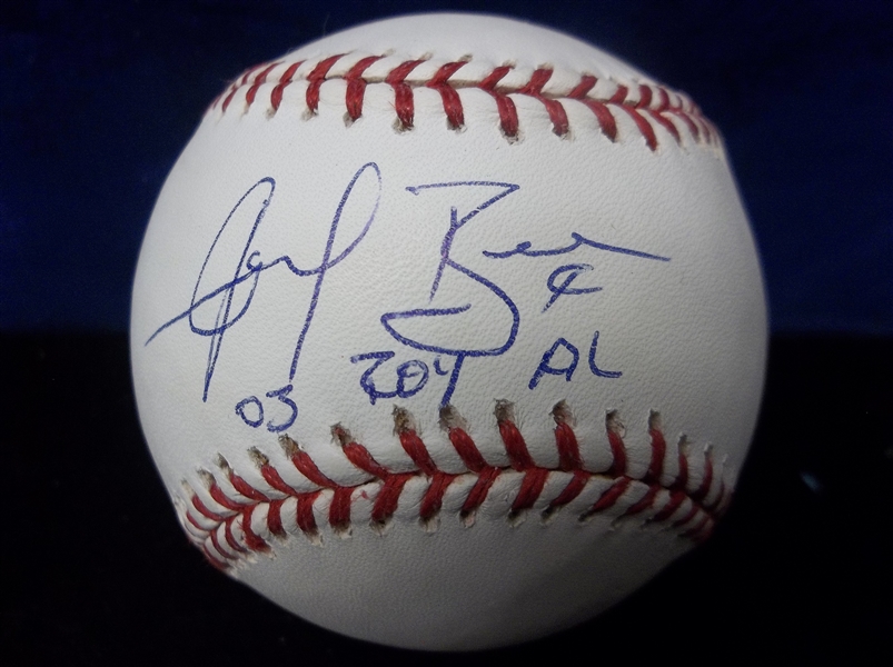 Autographed and Inscribed Angel Berroa Official MLB Bsbl.- Tri-Star Authenticated